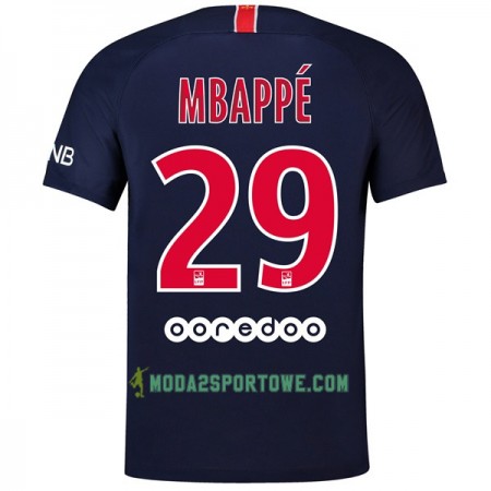 Koszulka Paris Saint-Germain Mbappe 29 Domowe Stroje Piłkarskie 2018/19 Krótki Rękaw